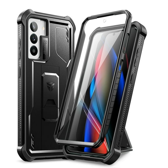 Dexnor for Samsung Galaxy S21 FE Case, [Built in Screen Protector and Kickstand] Heavy Duty Military Grade Protection Shockproof Protective Cover for Samsung Galaxy S21 FE 5G, 6.4 inch Black