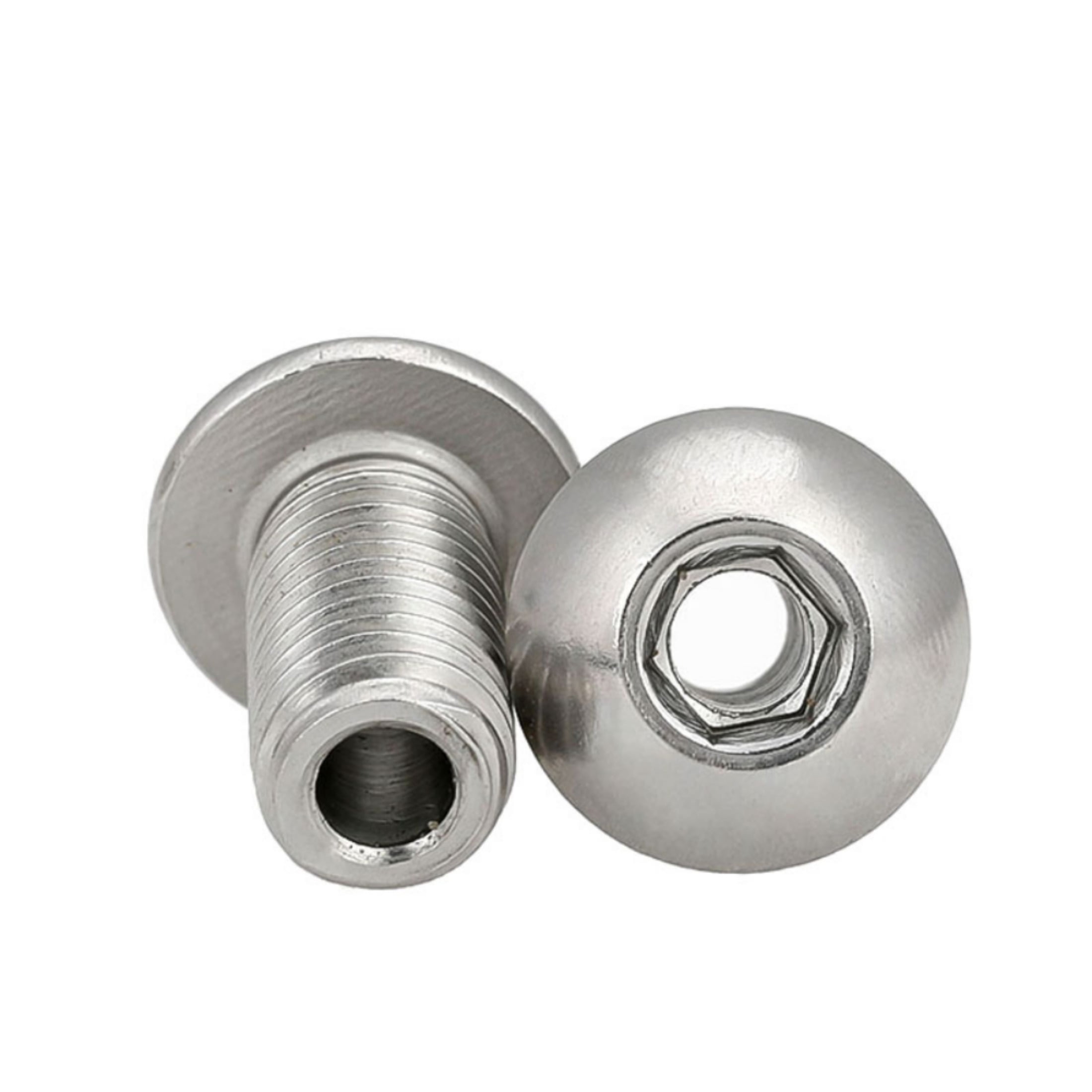 (4PCS) 304 Stainless Steel Plate Head Hexagonal Empty Screw Round M6x10mm（Hole 3.2mm).