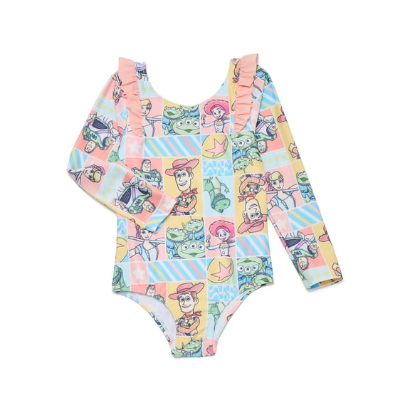 Character Toddler Girl Long- Sleeve One- Piece Swimsuit, Sizes 12M-5T