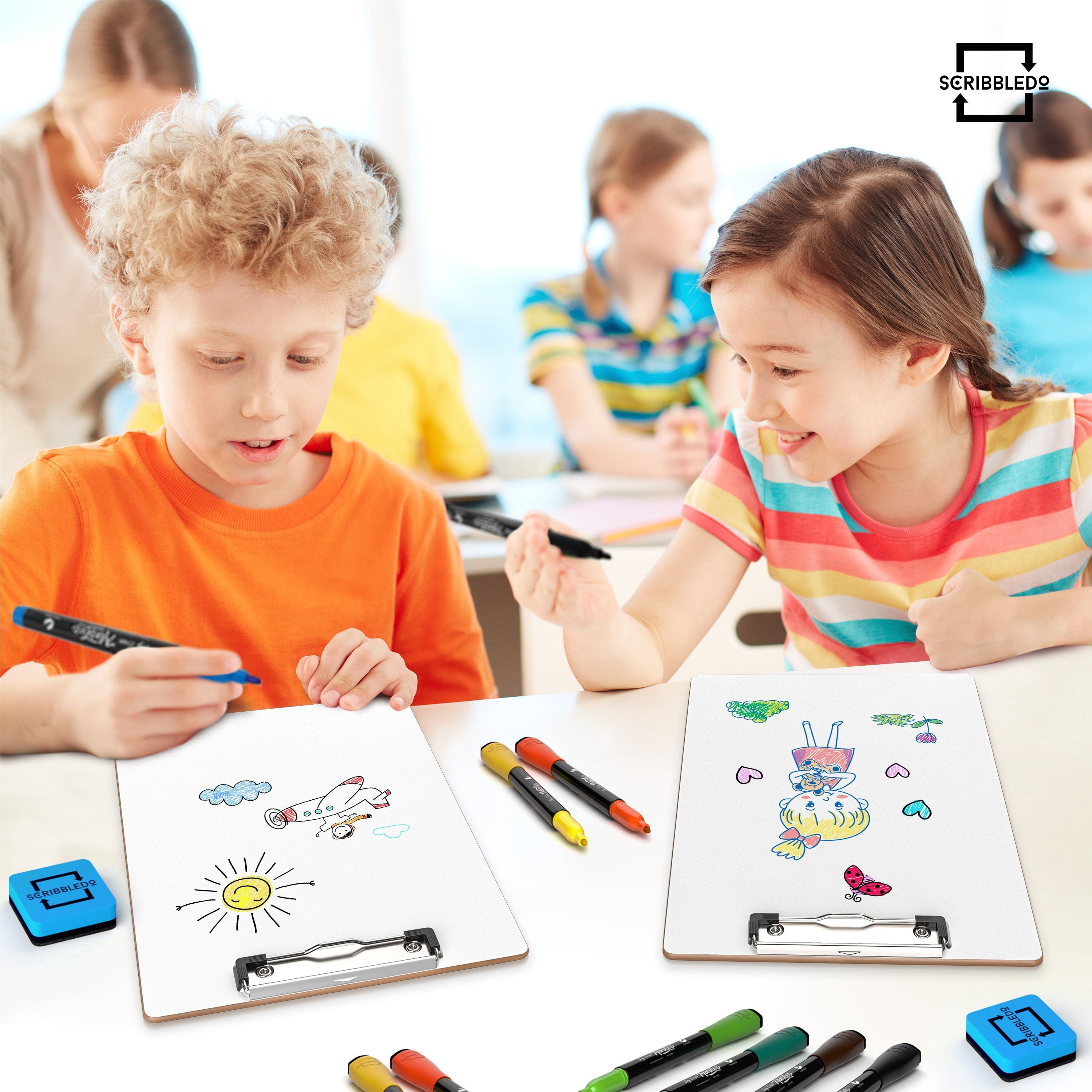 30 Pack Double Sided Dry Erase Clipboards 9"x12" Durable Clipboards Bulk with 30 Dry Erase Erasers, Dry Erase Clipboard with Low Profile Clip for School, Classroom and Home Use