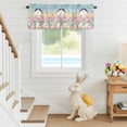 thumbnail image 6 of Valance Curtains for Kitchen Windows Spring Easter Eggs Bunny Tail Floral Rod Pocket Valance Floral on Colorful Wood Short Window Curtain Topper for Bedroom Living Room Bathroom 54x18in,1&nbsp;Panel, 6 of 9