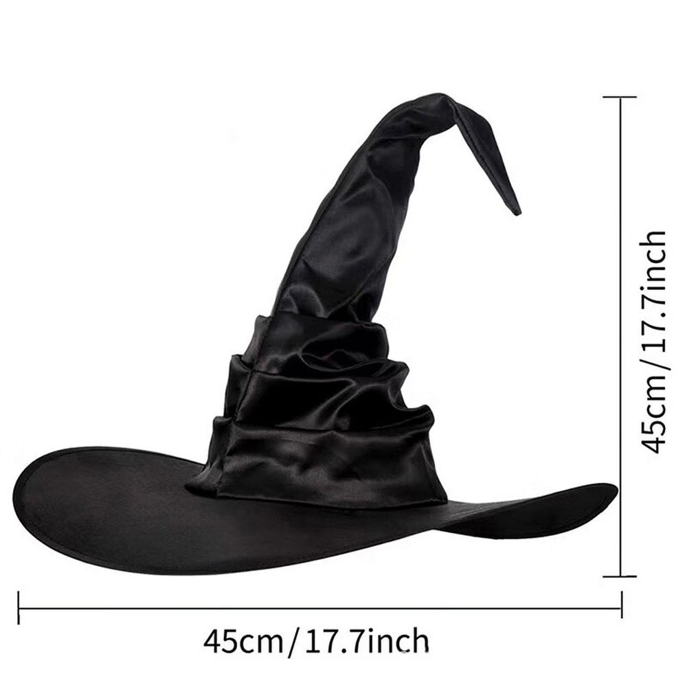 Halloween Black Folds Witch Wizard Hat Party Costume Headgear