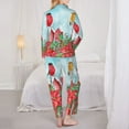 thumbnail image 5 of Disketp Pajamas Set Long Sleeve Sleepwear Womens Button Down Nightwear Pj Sets-Winter Birds On The Fence, 5 of 9