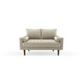 thumbnail image 3 of Pemberly Row Modern 58" Upholstered Velvet Loveseat in Ivory, 3 of 12
