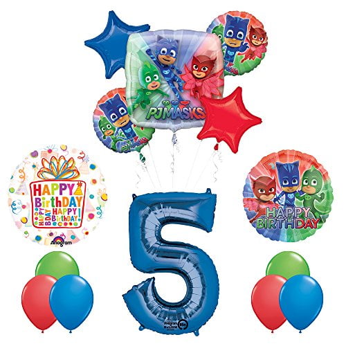 The Ultimate PJ MASKS 5th Birthday Party Supplies and Balloon decorations Mayflower