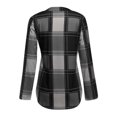 thumbnail image 5 of Okbop Satin Tops for Women,Fashion Plaid Print Long Sleeve Breathable V-Neck Shirt Tops Women Blouse Mama Shirt, 5 of 6