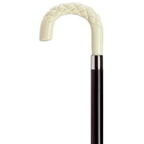Walking Cane Men Diamond Carved Crook Cane Maple With Simulated Ivory Handle