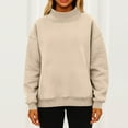 thumbnail image 6 of Womens Oversized Sweatshirts Turtleneck Pullover Long Sleeve No Hood Tops Fall Fashion Outfits 2025 Clothes Khaki XL, 6 of 6