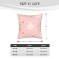 thumbnail image 4 of Velvet Decorative Throw Pillow Covers Set of 2, Soft Square Cushion Cover with Invisible Zipper Cute Rabbit Carrot Flower Printing, 20"x20", 4 of 7