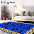 thumbnail image 2 of ODIKA 6'x9' Machine Washable Non-Slip Area Rug, Damask Baroque Scrollwork Ornamental Indoor High Traffic Rug with Pad, Blue, 485839, 2 of 8