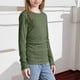 thumbnail image 5 of Camisas lisas de manga larga para niñas, lindas blusas casuales elegantes con cuello redondo, ropa, camisas de cuello redondo, top de poliéster para niñas, 5 of 8