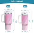 thumbnail image 6 of Yayeee 40oz Double-Wall Insulated Stainless Steel Tumbler with Handle Bottle, Pink Gradient, 6 of 8