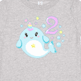 thumbnail image 4 of Inktastic Happy 2nd Birthday with Cute Narwhal Stars and Bubbles Boys or Girls Baby T-Shirt, 4 of 5