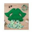 thumbnail image 3 of TheFound Little Girls Outfit, Round Collar Trailing Tops, Bell-bottomed Pants, 3 of 9