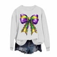 thumbnail image 5 of Sexlip Womens Long Sleeve Sweatshirt Decorative Bow Print Design Soft Fabric Relaxed Silhouette for Evening Occasions White XL, 5 of 6