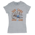 thumbnail image 5 of Sun and Sand Drink in My Hand T-Shirt But its a Dry Heat Funny Skeleton Desert Summer Beach Vacation Women's Tee, 5 of 7