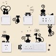 thumbnail image 3 of Cat Wall Sticker, Switch Stickers Cat Wall Stickers Black Cat Creative Waterproof Removable Decorations Stickers, for Wall Decorations Cute Cat Rat Creative,25*70cm, 3 of 5