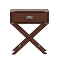 thumbnail image 3 of Weston Home Modern End Table with X-Base Legs and Drawer, Espresso, 3 of 5