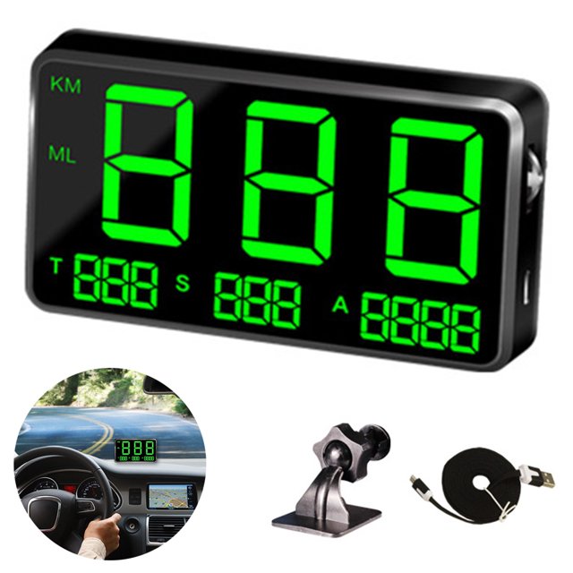 Universal Hud Heads Up Display Large Screen Digital Speedometer Altitude Speed Projector Film Over Speed Warning for Cars & Other Vehicles