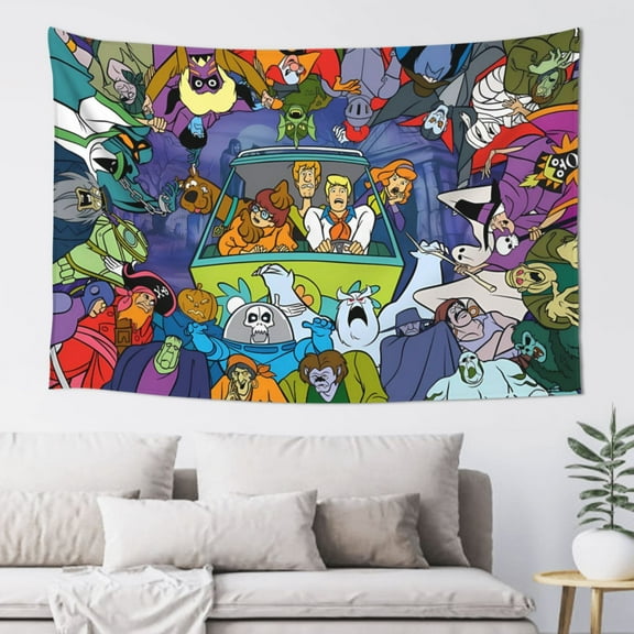 Tapestry Scooby-Doo Wall Art Hanging Decor Tapestries For Living Room Bedroom Dorm Sofa, Halloween, Christmas Decorations 60x40 Inch