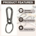 thumbnail image 4 of Uxcell Metal Keychains Keyring Hook Clip Key Rings, Zinc Alloy Key Chain Holder Organizer for Men & Women Home Car Keys Black, 4 of 7
