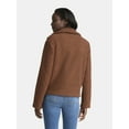 thumbnail image 3 of Time and Tru Women's Boucle Trucker Jacket, Midweight, Sizes XS-2X, 3 of 5