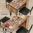 thumbnail image 4 of Dragonpad USA 3 Piece Medium Density Fiberboard Space Saving Dining Table with Chair Brown, 4 of 9