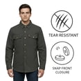 thumbnail image 1 of Coleman Men's Grey Jacket Fleece Lined Snap Closure Durable Canvas Shirt (S01), 1 of 12
