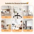 thumbnail image 2 of Ktaxon Office Chair with Armrests, Linen Fabric Desk Chair with Wheels, Swivel Task Chair for Study Room or Dressing Vanity Area White, 2 of 8