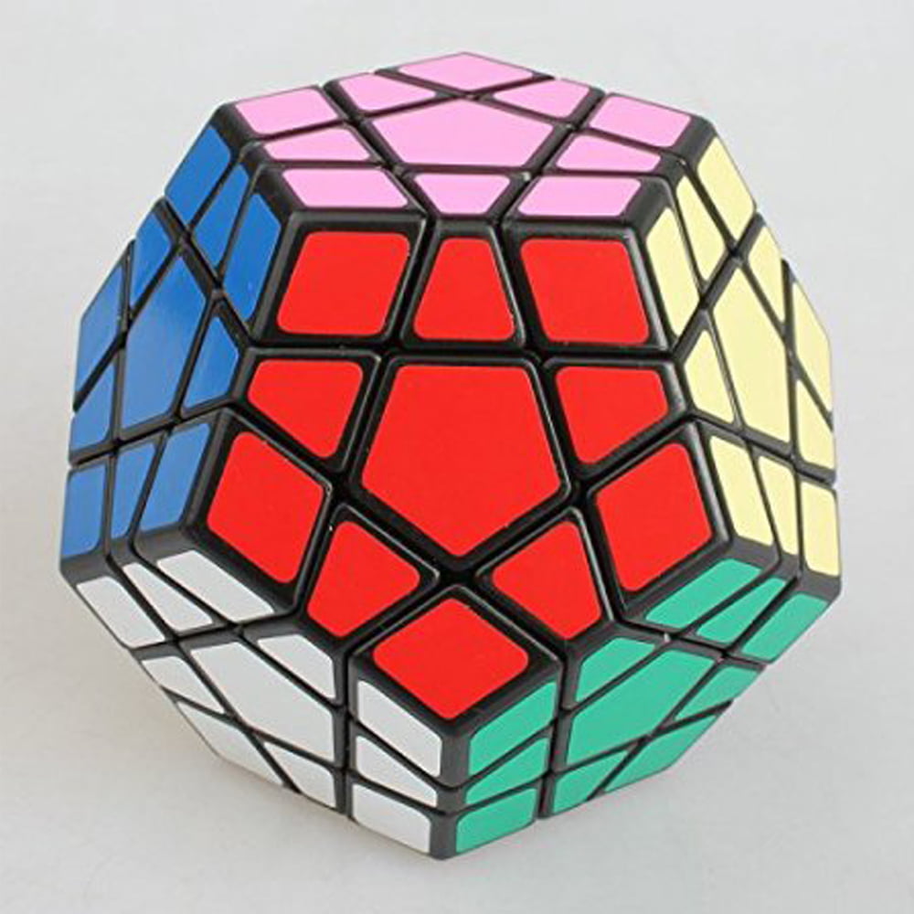 Black Carbon Fiber Dodecahedron Magic Cube 3x3 Megaminx Puzzle Cubo Toy Kid Game 