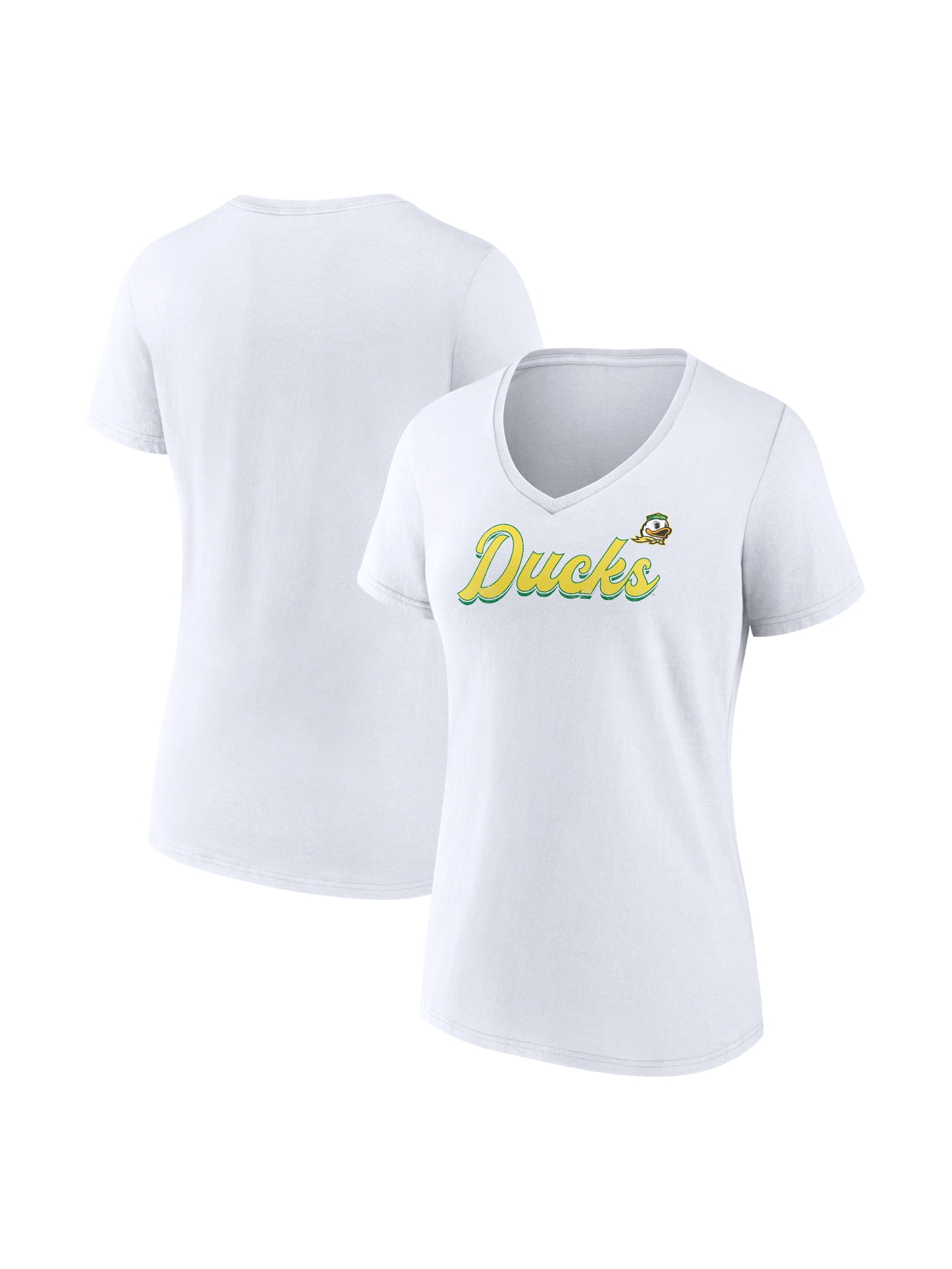 NCAA Oregon Ducks Women's Cotton White Short Sleeve T-Shirt