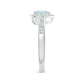 thumbnail image 3 of Angara Natural 0.7 Ct. Aquamarine with Diamond Halo Ring in 14K White Gold for Women (Ring Size: 3.5), 3 of 9