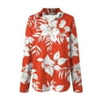 thumbnail image 5 of Womens Hawaiian Long Sleeve Button Down Shirt Tropical Floral Print Beach Vacation Top, 5 of 5