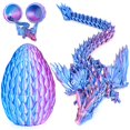 thumbnail image 1 of Figura de juguete Olee Odee impresa en 3D con huevo de dragón azul M, 1 of 8