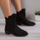 thumbnail image 3 of NECHOLOGY Botas Mujer Adulto Femenino Zapatos Botines mujer Moda Mujer Flock Otoño Tacones Cuadrados Slip On Dot Prints Botines Cortos Zapatos De Punta Redonda (Black, 8.5), 3 of 5