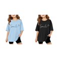 thumbnail image 1 of (2-Pack) Rinsvye Kids Short Sleeve Letter Design T Shirt Comfortable Tops And Girls Everyday Wear Durable Lightweight Apparel, 1 of 6