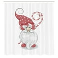 thumbnail image 2 of Ambesonne Fantasy Vibes Shower Curtain, Boho Christmas Gnome, 69"Wx84"L, Pale Ruby Champagne White, 2 of 4
