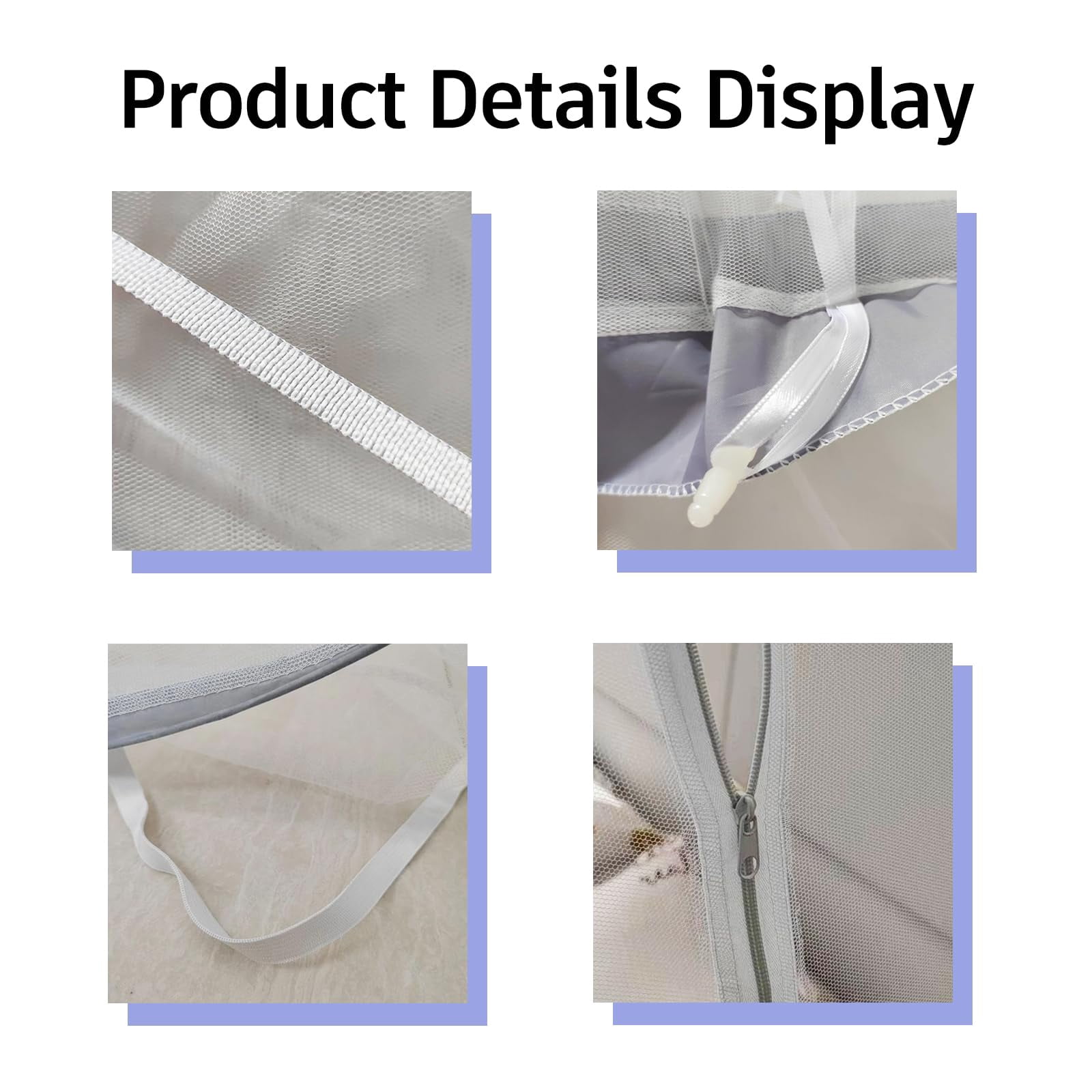 JOGGEIL Mosquito Net Tent for Bed, Portable Pop Up Bed Canopy with Bottom, Double Zipper Doors, Breathable Mesh, Large Space Dome, for Bedroom Travel Camping Adults Kids