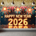 thumbnail image 5 of Decorative Design New Year Banner Colorful Theme Celebration Banner Balloon Decoration Fireworks Party Banner for New Year Party Festival Gathering Event, 5 of 5