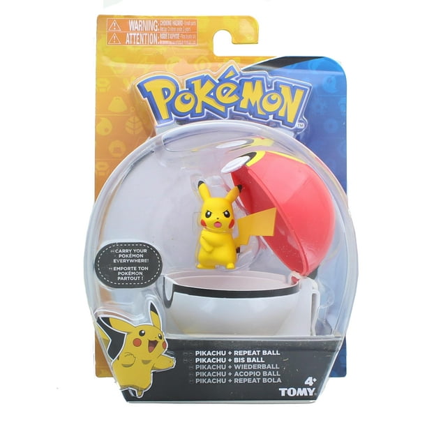 Pokemon Clip And Carry Poke Ball, 2 Inch Pikachu And Repeater Ball