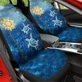 thumbnail image 4 of POLERO Car Seat Cover, Blue Gemstone Turtle Sunflower Print Auto Seat Protector Breathable Front Seat Cover Set, SUV/Truck/Van/Car Universal Seat Covers, Set of 2, 4 of 7