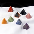 thumbnail image 2 of 1 pieza de gemas de piedra de ágata natural, cristal mineral, cuarzo, minipirámide, punto de curación energética de Reiki para chakras, torre para decoración del hogar, 2 of 5
