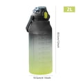 thumbnail image 5 of Botella de agua, botella de bebida deportiva sin Bpa con marca de tiempo y cubierta de bloqueo, botella de agua de plástico a prueba de fugas (amarillo negro, 2 L), 5 of 5