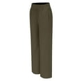 thumbnail image 5 of CHWGFWL Beach Pants for Women Women's Spring/Summer Solid Color Washed Wrinkle Plus Large Elastic Waist Casual Pants Sports Pants Summer Pants Womens Summer Pants (Green,M), 5 of 6
