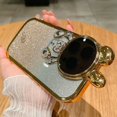 thumbnail image 1 of Funda de teléfono con soporte de cámara de astronauta brillante para iPhone 14, 13, 12, 11 Pro Max, XR, 14 Plus, soporte de lente Invisible, cubierta suave chapada Fivean unisex, 1 of 2