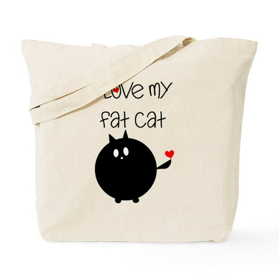 CafePress - I Love My Fat Cat Tote Bag - Unisex Canvas Tote Bag, Beige, 1-Piece