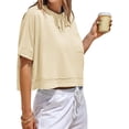 thumbnail image 5 of Womens Oversized Crop Tops Workout Short Sleeve T Shirts Summer Casual Loose Fit Basic Tee Shirts with Pockets, 5 of 5