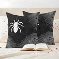 thumbnail image 3 of Halloween Outdoor Waterproof Pillow Covers, Spiders Spiderweb Retro Black White Lines Decorative Square Throw Pillowcase Sofa Cushion Sham for Patio/Couch/Chair, 24"x24" 2 Pack, 3 of 8