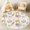 Color 4, variant on Washable Non Slip 3ft Round Rug, Cute Pastel Ribbon Bow Floral Accents White Circle Area Rugs with Tassels Carpet for Nursery Bedroom Living Room Playroom Tent rug Tent Castle