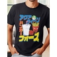 thumbnail image 1 of Men's Summer Short Sleeve T-Shirt with Front Print - Comfortable, Breathable Fabric, Casual Sporty Style- Aqua Teen Hunger Force Japanese Comic Tee For Adult, Men, Women, Teen, Teenager, Ado, 1 of 5